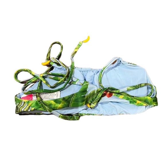 Farm Rio Fresh Bananas Bikini Top Size Large Tropical Adjustable Straps - Picture 4 of 5